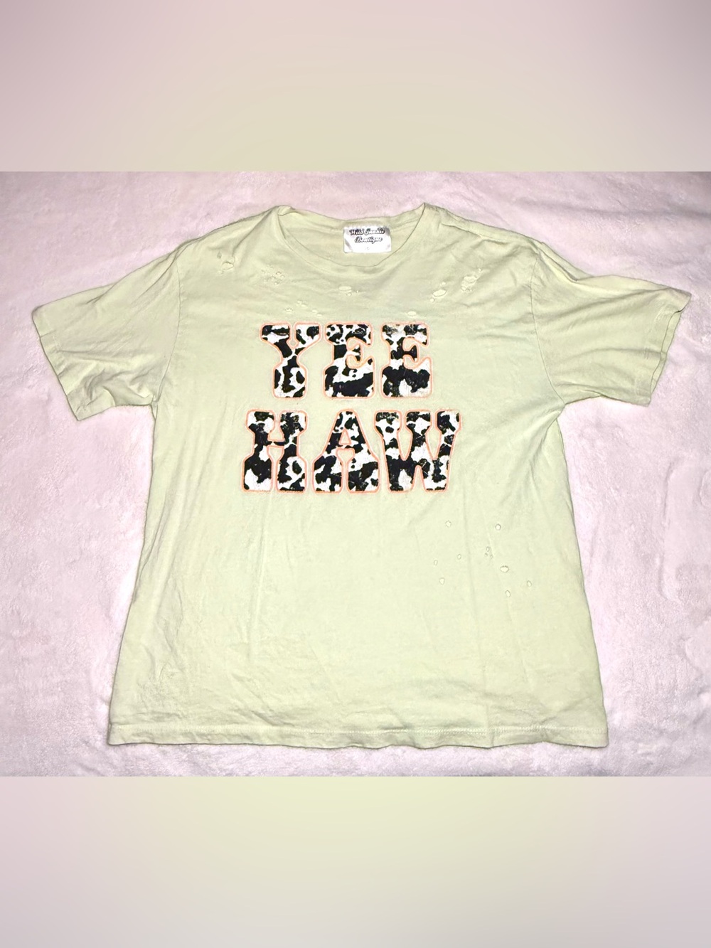 Women’s Distressed “Yee Haw” Tshirt